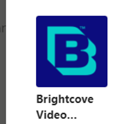 Brightcove 비디오 커넥터 선택